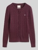 GANT regular fit gebreid jack van katoenmix Bordeaux