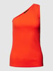 Soaked in Luxury Tanktop met one shoulder-band, model 'Simone' Rood