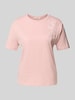 Christian Berg Woman Regular Fit T-Shirt aus reiner Baumwolle mit Blumen-Applikation Mauve