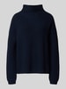 0039 Italy Loose fit gebreide pullover van een mix van kasjmier en wol, model 'LONA' Donkerblauw