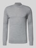 Christian Berg Men Gebreide pullover van een mix van merinowol met opstaande kraag Lichtgrijs gemêleerd