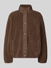 Jake*s Casual Bluza rozpinana ze sztucznym kożuszkiem Ciemnobrązowy