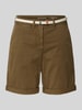Tom Tailor Szorty chinosy o kroju regular fit z mieszanki bawełny Oliwkowy