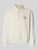 Calvin Klein Jeans Sweatshirt mit Stehkragen Offwhite