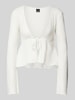 Gina Tricot Regular Fit Bluse mit Knotendetail Offwhite