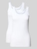 SKINY Slim Fit Tanktop aus Baumwoll-Mix Weiss