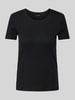 Christian Berg Woman T-Shirt mit geripptem Rundhalsausschnitt Black