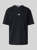 SERGIO TACCHINI T-shirt met labelstitching, model 'SIMBA' Zwart