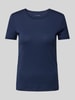 Christian Berg Woman T-Shirt mit geripptem Rundhalsausschnitt Dunkelblau