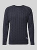 Pepe Jeans Strickpullover mit Zopfmuster Modell 'Camdem' Marine