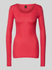 BOSS Orange Longsleeve mit geripptem Rundhalsausschnitt Modell 'Elayer' Pink