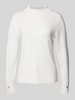 s.Oliver BLACK LABEL Regular Fit Langarmshirt mit Schlitz am Ärmel Offwhite