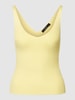 Vero Moda Gebreide top met ribstructuur, model 'Glory' Lichtgeel