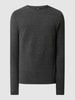 Jack & Jones Sweter z dzianiny z naszywką z logo model ‘HILL’ Antracytowy melanż