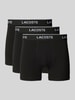 Lacoste Trunks mit Label-Bund im 3er-Pack Black