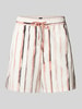 BOSS Orange Regular Fit Shorts mit Streifenmuster Modell 'Sandrew' Weiss