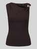 VERO MODA Top mit Schnallen-Applikation Schoko Melange