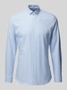 OLYMP No. Six Modern fit zakelijk overhemd met kentkraag Bleu