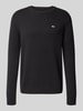 Tommy Jeans Strickpullover mit Logo-Stitching Black