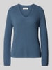 Marc O'Polo Strickpullover mit U-Ausschnitt Rauchblau