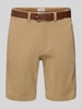 Jack & Jones Regular Fit Chino-Shorts mit Gürtel Modell 'MARCO FRANCO' Beige