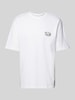 REVIEW T-shirt z detalem z logo Biały