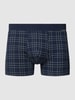 Schiesser Boxershort met elastische band, model 'FINE INTERLOCK' Donkerblauw