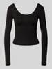 Gina Tricot Longsleeve mit tiefem Rückenausschnitt Black