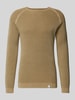 Colours & Sons Gebreide pullover met ribboorden Beige