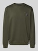 Lerros Sweatshirt met labelpatch Olijfgroen