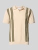 SELECTED HOMME Poloshirt met V-hals, model 'MATTIS' Offwhite gemêleerd