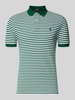 Polo Ralph Lauren Slim Fit Poloshirt aus reiner Baumwolle Modell 'YD MESH STRIPE POLO' Gruen