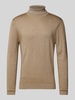 OLYMP Level Five Slim fit gebreide coltrui Beige