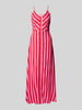 YAS Maxikleid aus Viskose mit Knopfleiste Pink