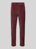 Zuitable Slim fit broek van katoenmix in corduroy look model 'Cliffer' Bordeaux