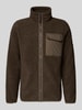 Didriksons Fleecejack met borstzak, model 'PETER' Donkerbruin