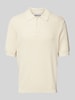 JAKE*S STUDIO MEN Poloshirt aus Viskose-Mix mit Strukturmuster Ecru