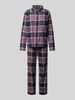 Schiesser Pyjama met doorknoopsluiting Blauw