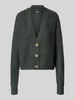 ONLY Boxy Fit Strickjacke mit V-Ausschnitt Modell 'CAROL' Dunkelgruen