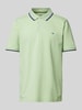 Fynch-Hatton Regular Fit Poloshirt mit Kontraststreifen Hellgruen Melange