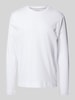 Christian Berg Men Longsleeve mit geripptem Rundhalsausschnitt Weiss