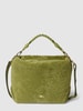 Abro Hobo Bag aus echtem Lammfell mit Label-Applikation Modell 'POPPY' Oliv
