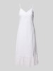 Pieces Sukienka casualowa taliowana z czystej bawełny model ‘VILDE’ Biały