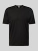 Drykorn T-Shirt mit geripptem Rundhalsausschnitt Modell 'GILBERD' Black