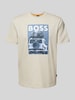 BOSS Orange T-Shirt mit Label- und Motiv-Print Modell 'mextour' Beige