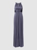 Jake*s Cocktail Abendkleid mit amerikanischem Ausschnitt Rauchblau