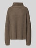 0039 Italy Loose fit gebreide pullover van een mix van kasjmier en wol, model 'LONA' Taupe