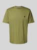 BOSS T-shirt met labeldetail, model 'Taut' Lindegroen