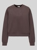 Jake*s Casual Sweatshirt mit überschnittenen Ärmeln Dunkelbraun