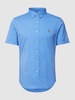 Polo Ralph Lauren Koszula casualowa o kroju slim fit z rękawem o dł. 1/2 Błękitny